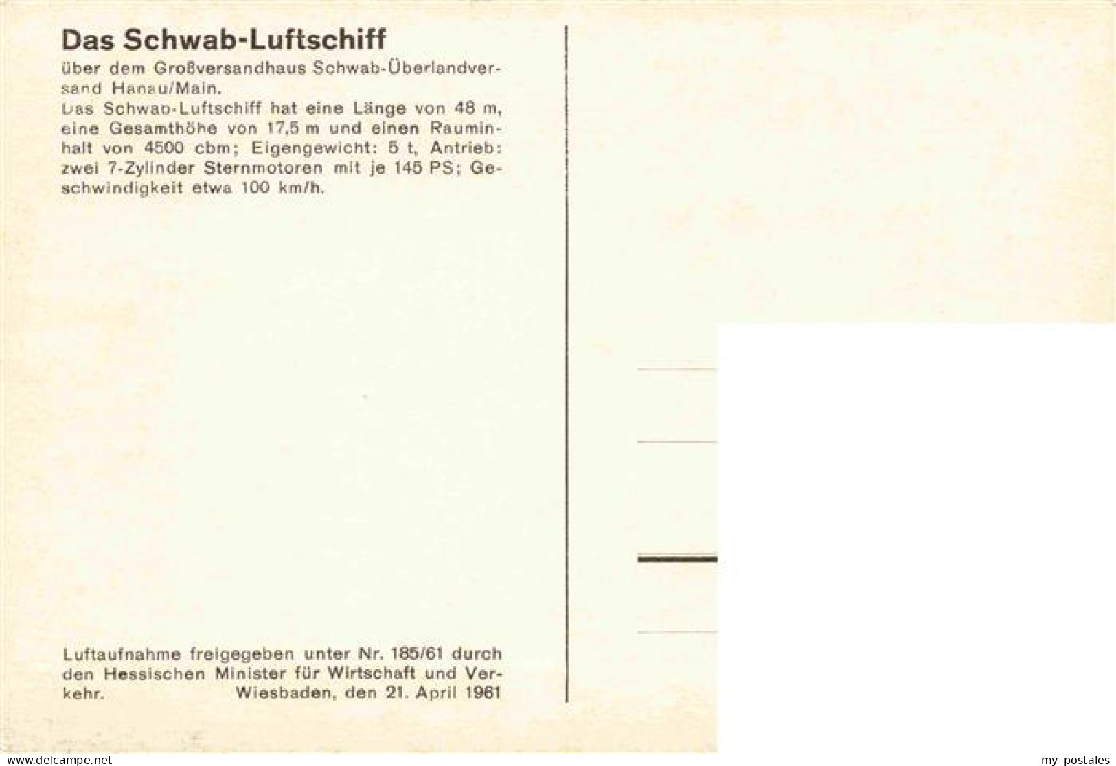 73975000 Hanau_Main Schwab Luftschiff Ueber Dem Grossversandhaus Schwab - Hanau