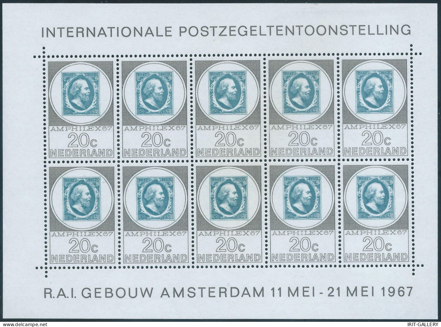 HOLLAND-NETHERLANDS-NEDERLAND,1967 AMPHILEX,INTERNATIONAL STAMP EXHIBITION AMSTERDAM,Three Mini Sheets -MNH - Blocks & Sheetlets