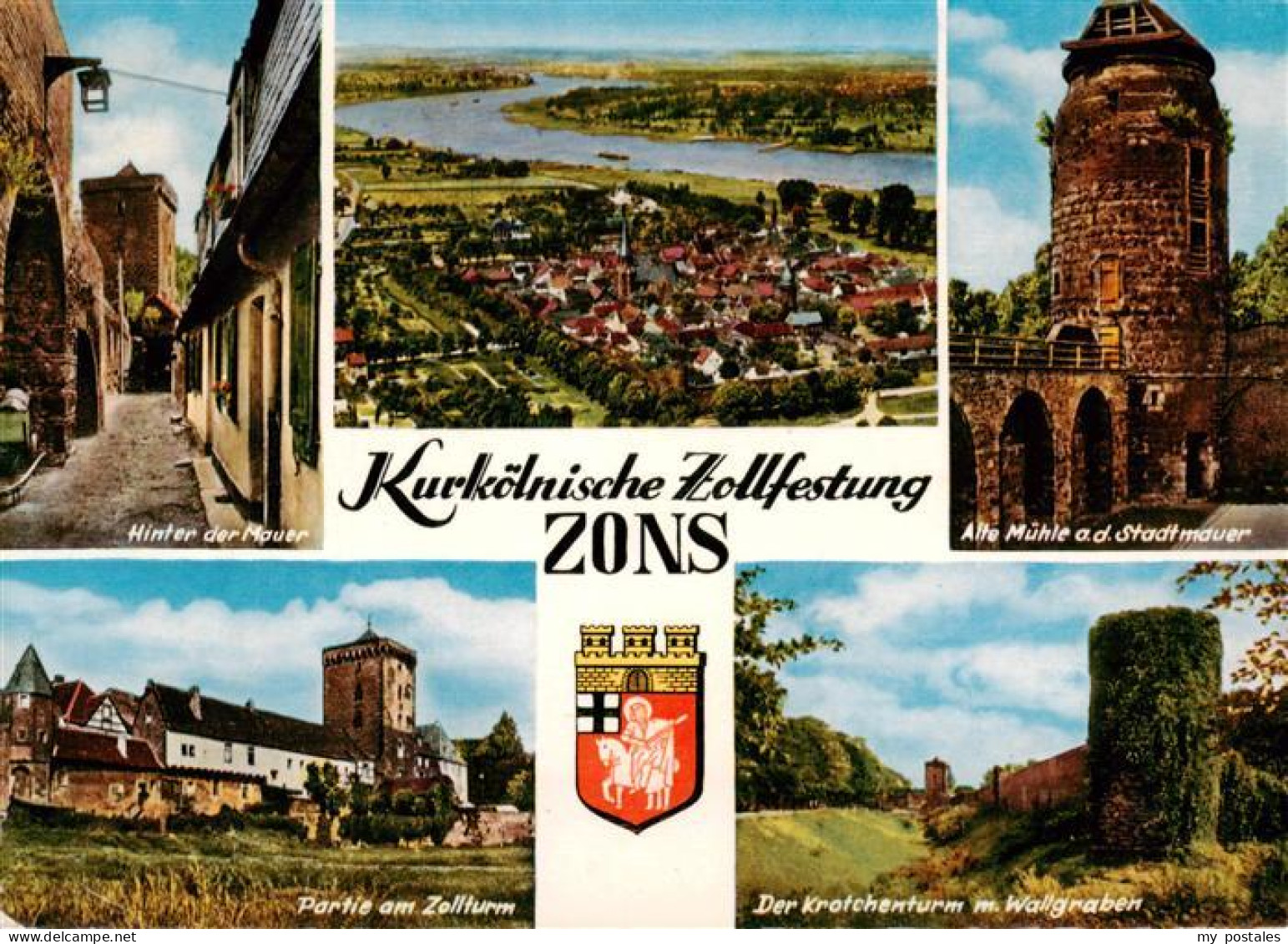 73943933 Zons_Rhein Hinter Der Mauer Alte Muehle Stadtmauer Zollturm Kroetchentu - Dormagen