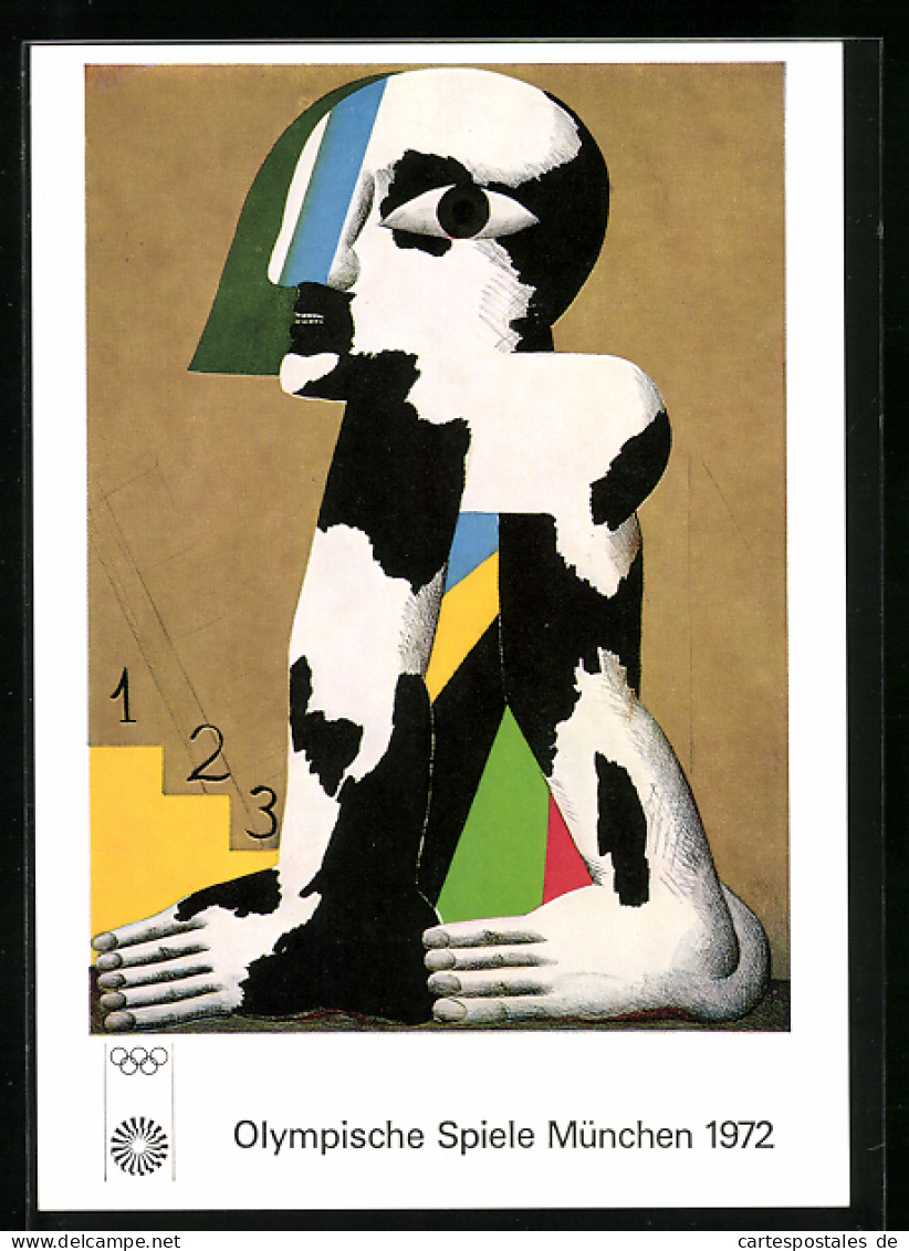 Künstler-AK München, Olympia Poster 1972, Horst Antes  - Autres & Non Classés