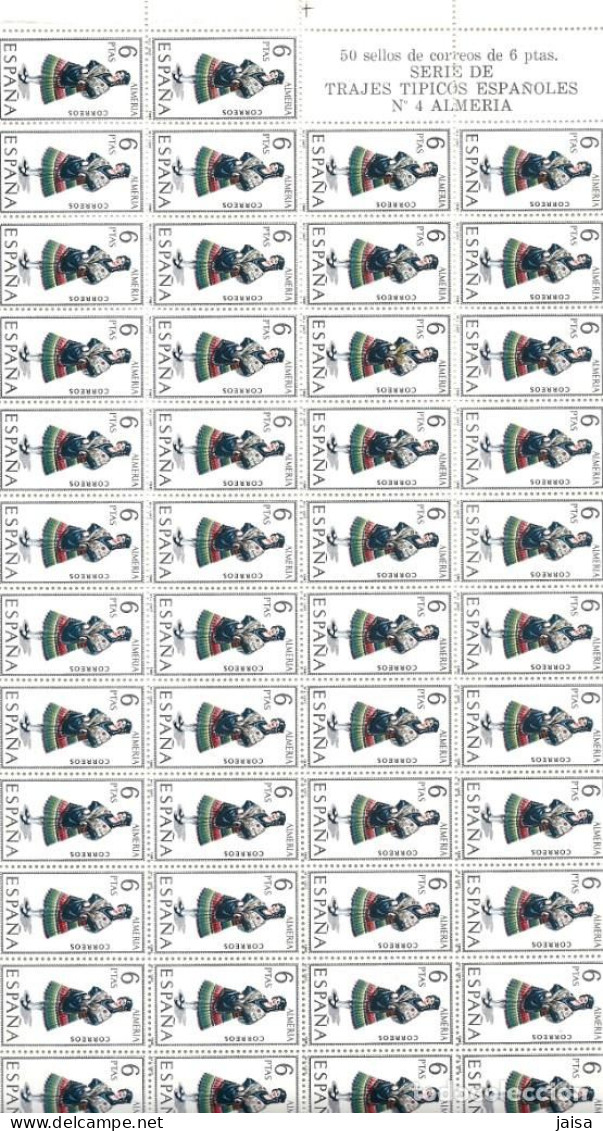 ESPAÑA.TRAJES REGIONALES 53 Valores En Pliegos De 50 Sellos. - Unused Stamps