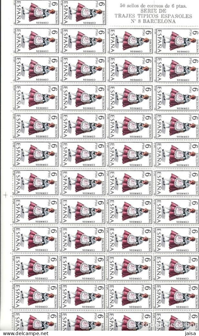 ESPAÑA.TRAJES REGIONALES 53 valores en pliegos de 50 sellos.