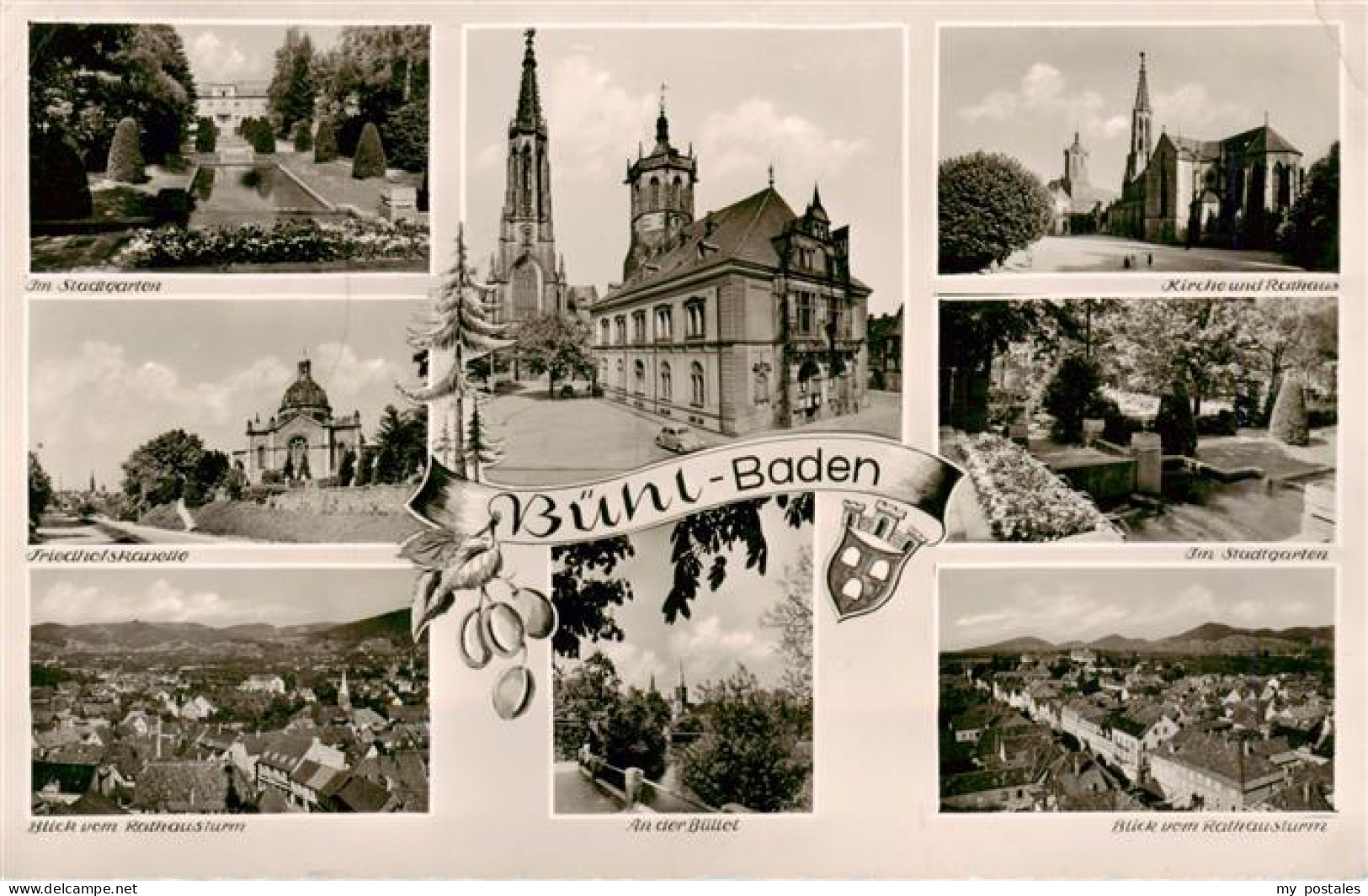 73902483 Buehl Baden Stadtgarten Friedhofskapelle Blick Vom Rathausturm Kirche A - Buehl