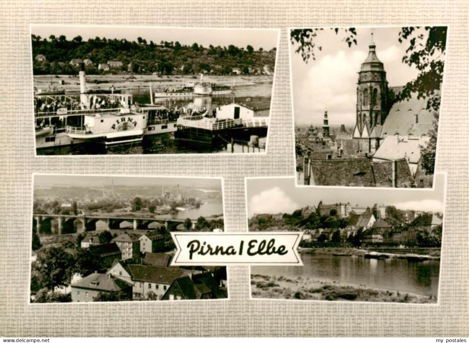 73902342 Pirna Elbe Dampfer Kirche Panorama Elbepartie  - Pirna