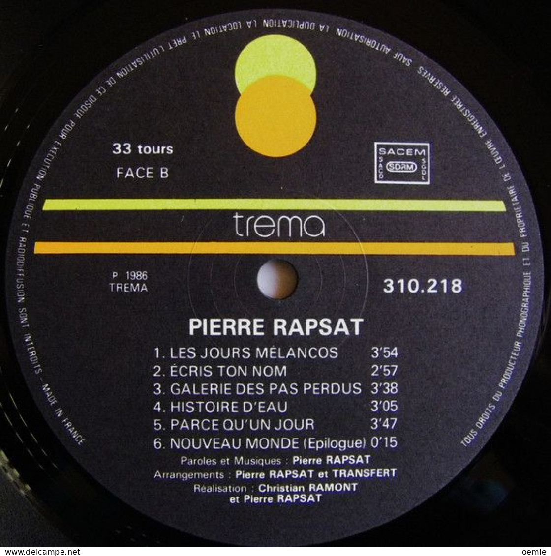 PIERRE RAPSAT - Otros - Canción Francesa