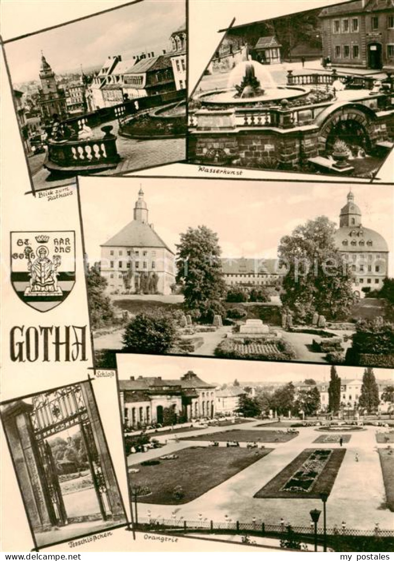 73863922 Gotha  Thueringen Blick Zum Rathaus Wasserkunst Schloss Orangerie  - Gotha