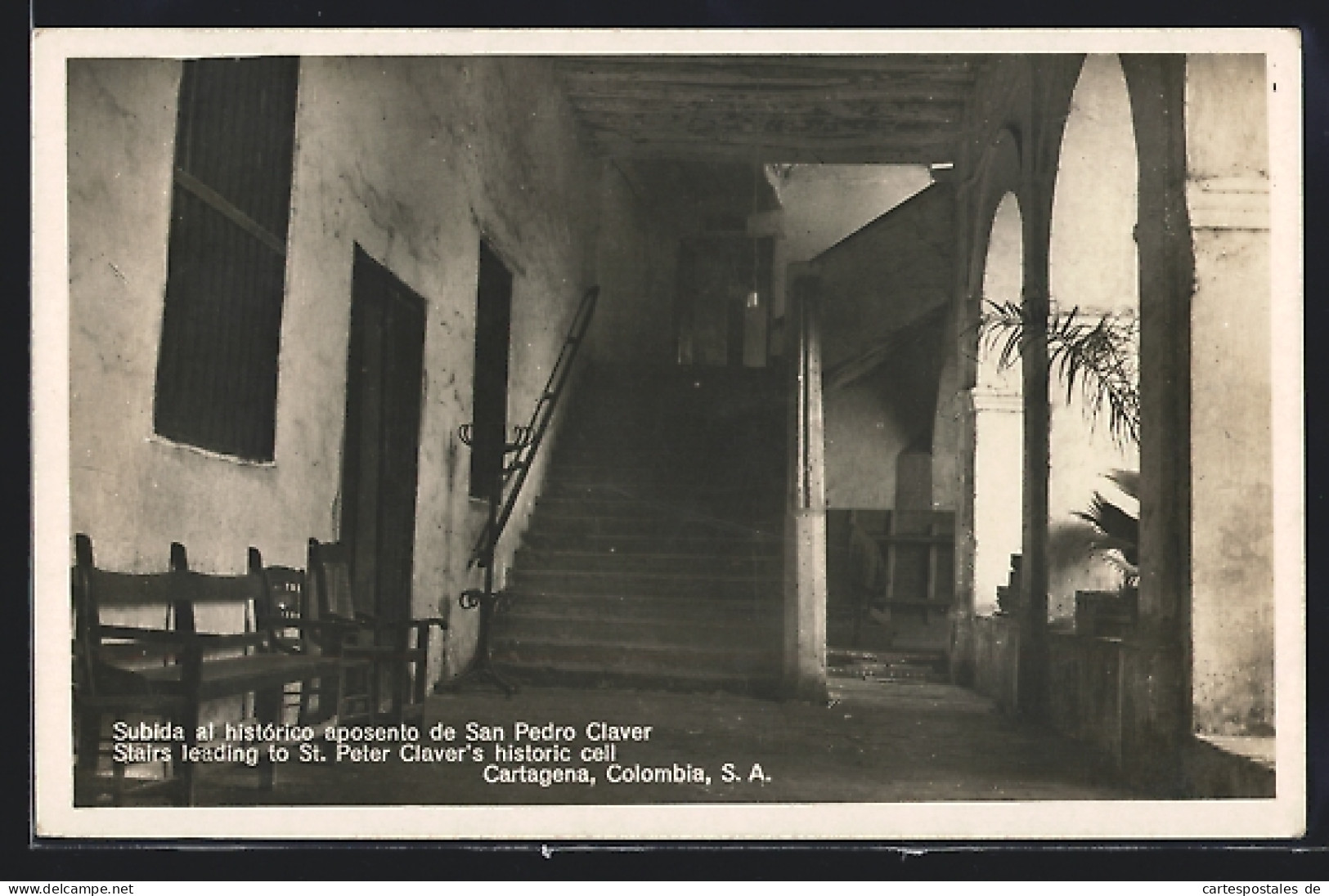 AK Cartagena, Stairs Leading To St. Peter Claver`s Historic Cell  - Kolumbien