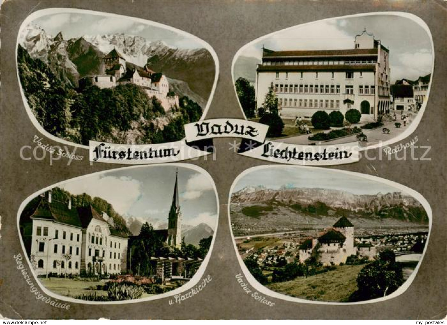 73795740 Vaduz Liechtenstein FL Schloss Rathaus Regierungsgebaeude Pfarrkirche  - Liechtenstein