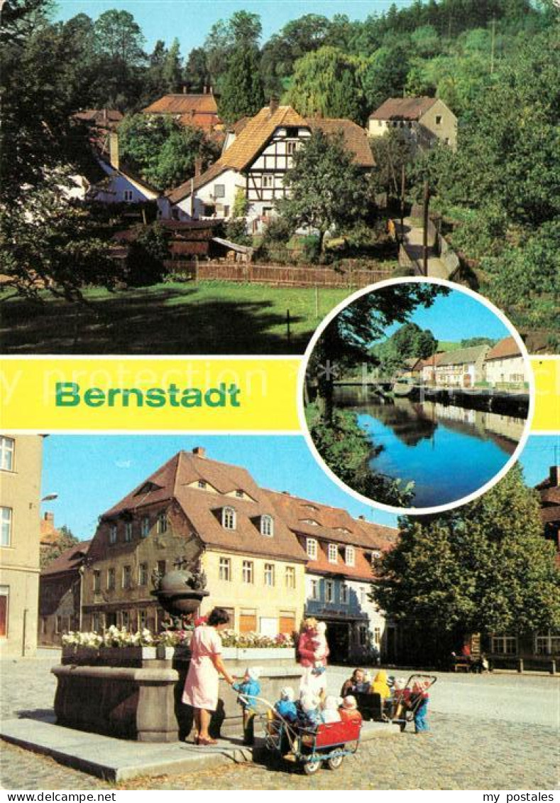 73250685 Bernstadt Loebau Teilansicht Partie Am Fluss Marktplatz Brunnen Bernsta - Löbau
