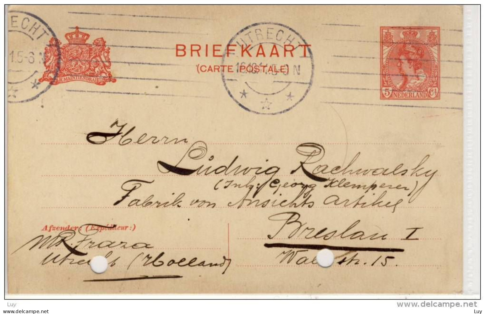 NEDERLAND - Briefkaart, Postal Stationary 1911, Stamp Franking Machine, Utrecht - Ganzsachen