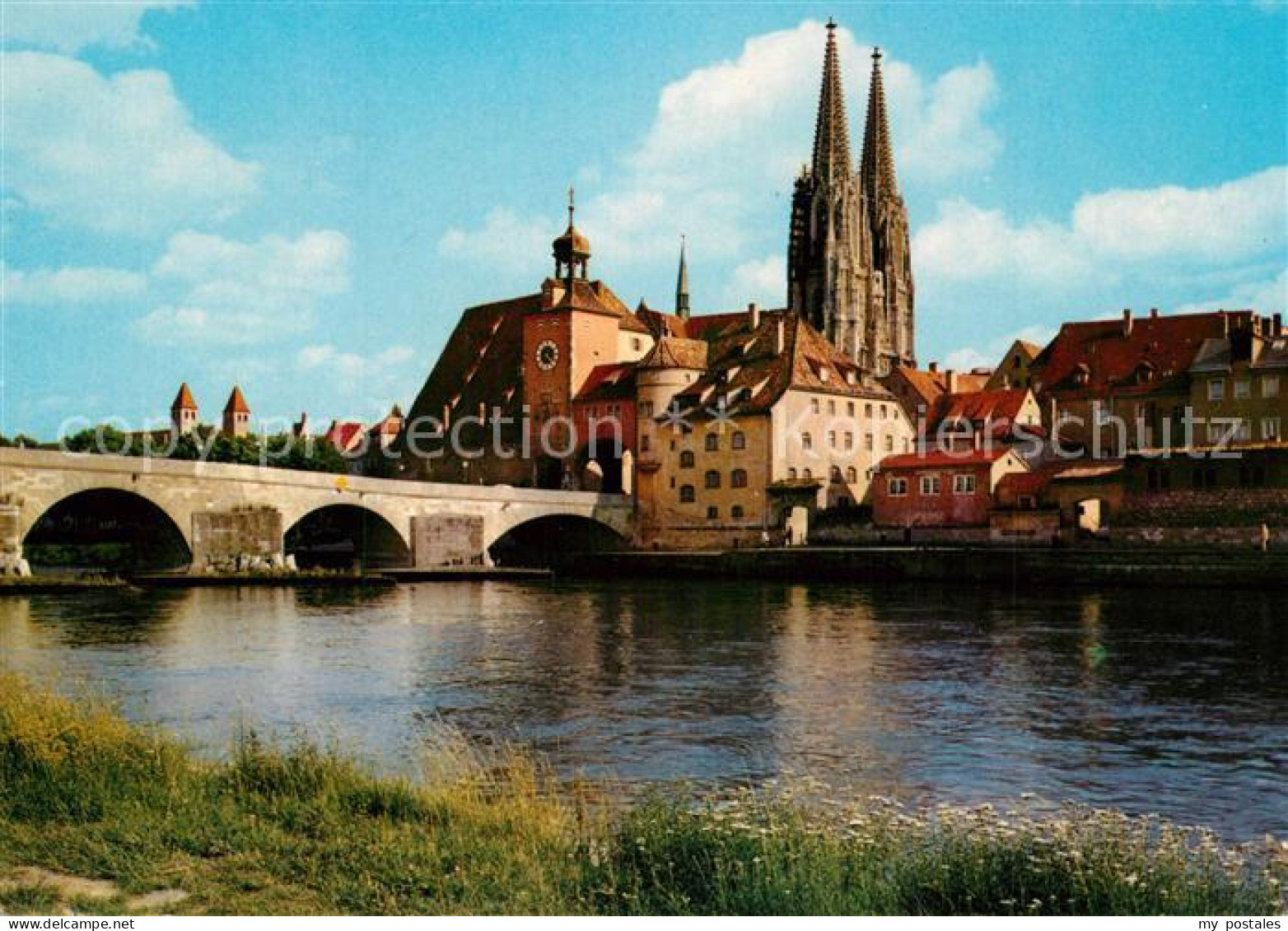 73248953 Regensburg Panorama Mit Dom Donaubruecke Regensburg - Regensburg