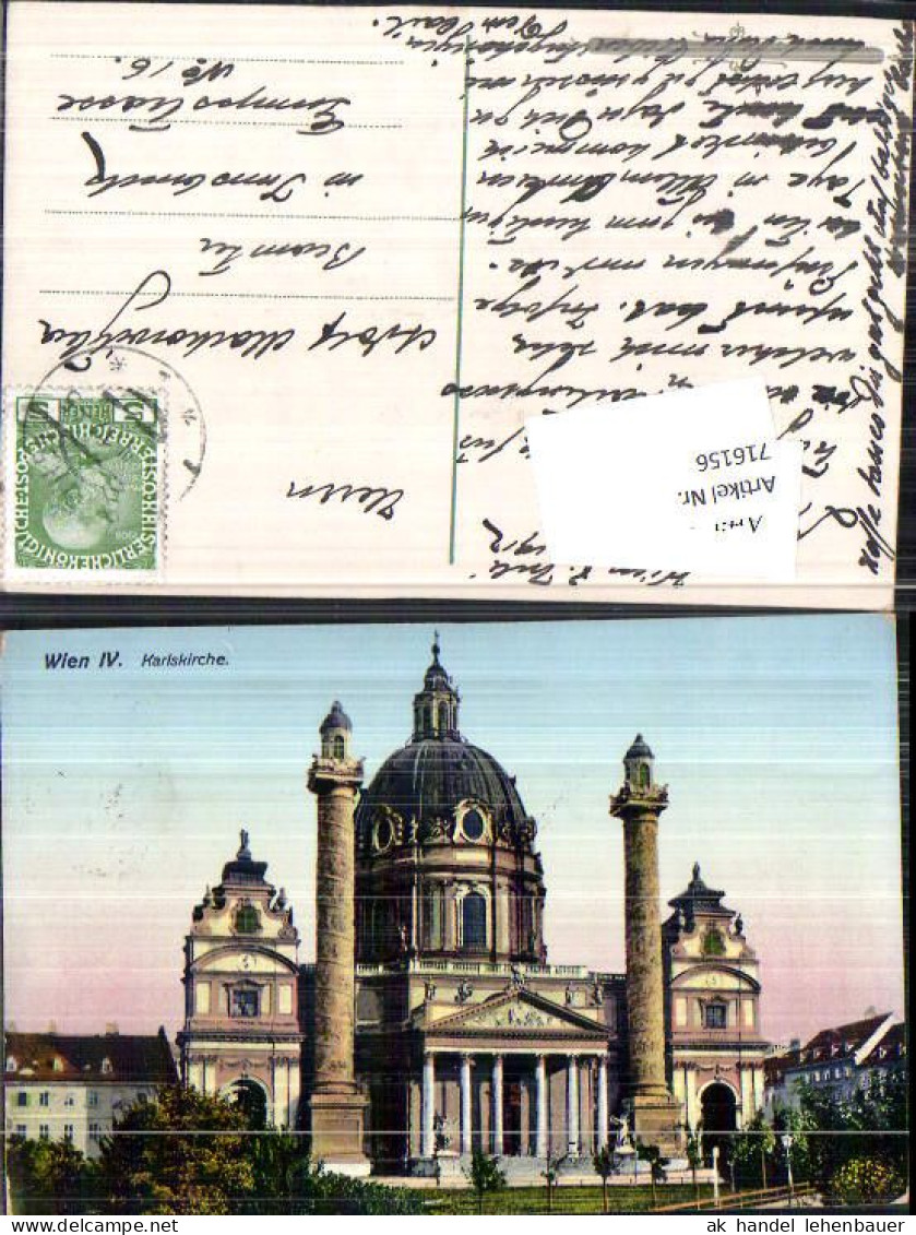 716156 Wien Wieden Karlskirche - Autres & Non Classés