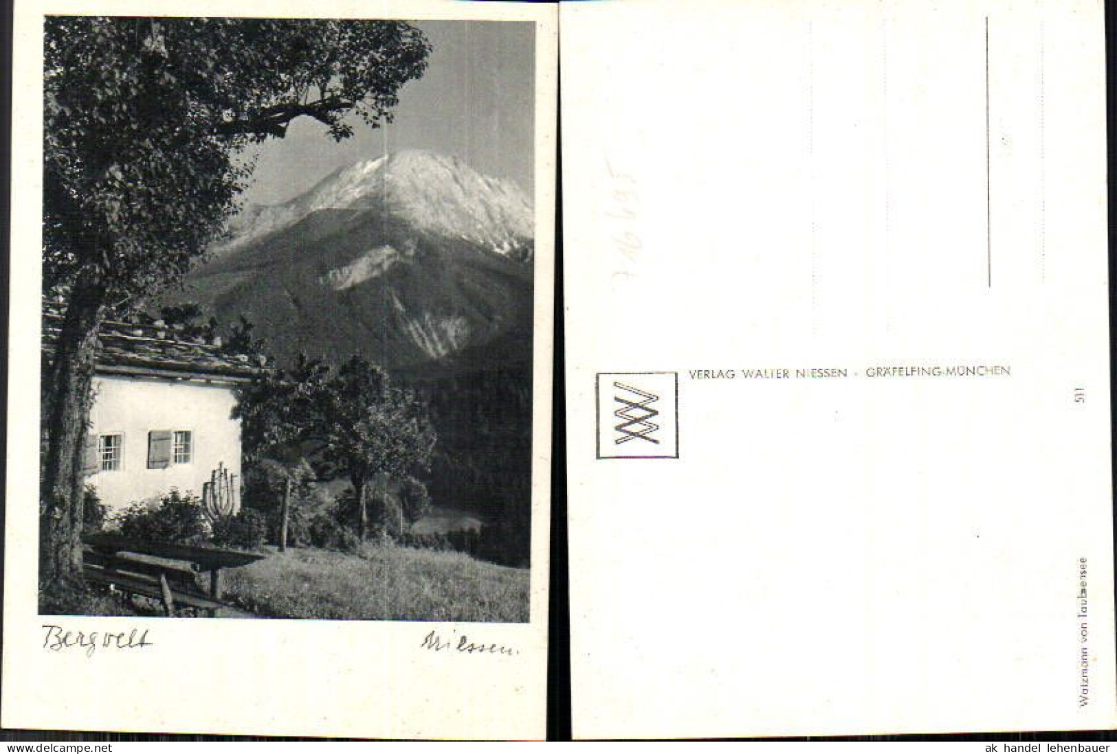 716495 Verlag Walter Niessen Gräfelfing München Watzmann Berchtesgaden - Photographie