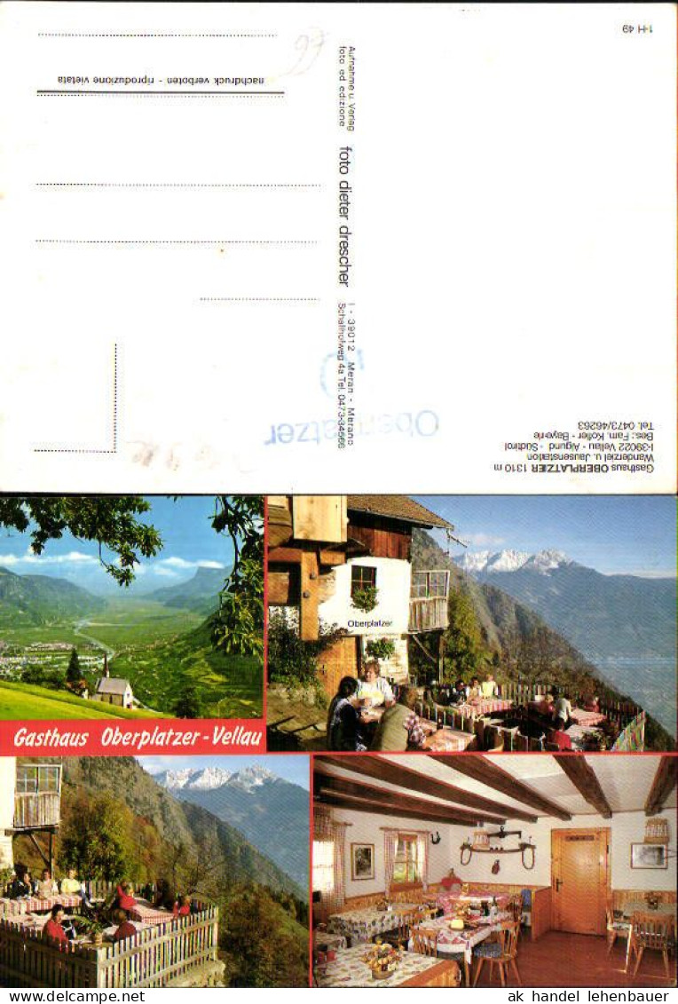 716912 Trentino Vellau Algund Südtirol Gasthaus Oberplatzer - Autres & Non Classés