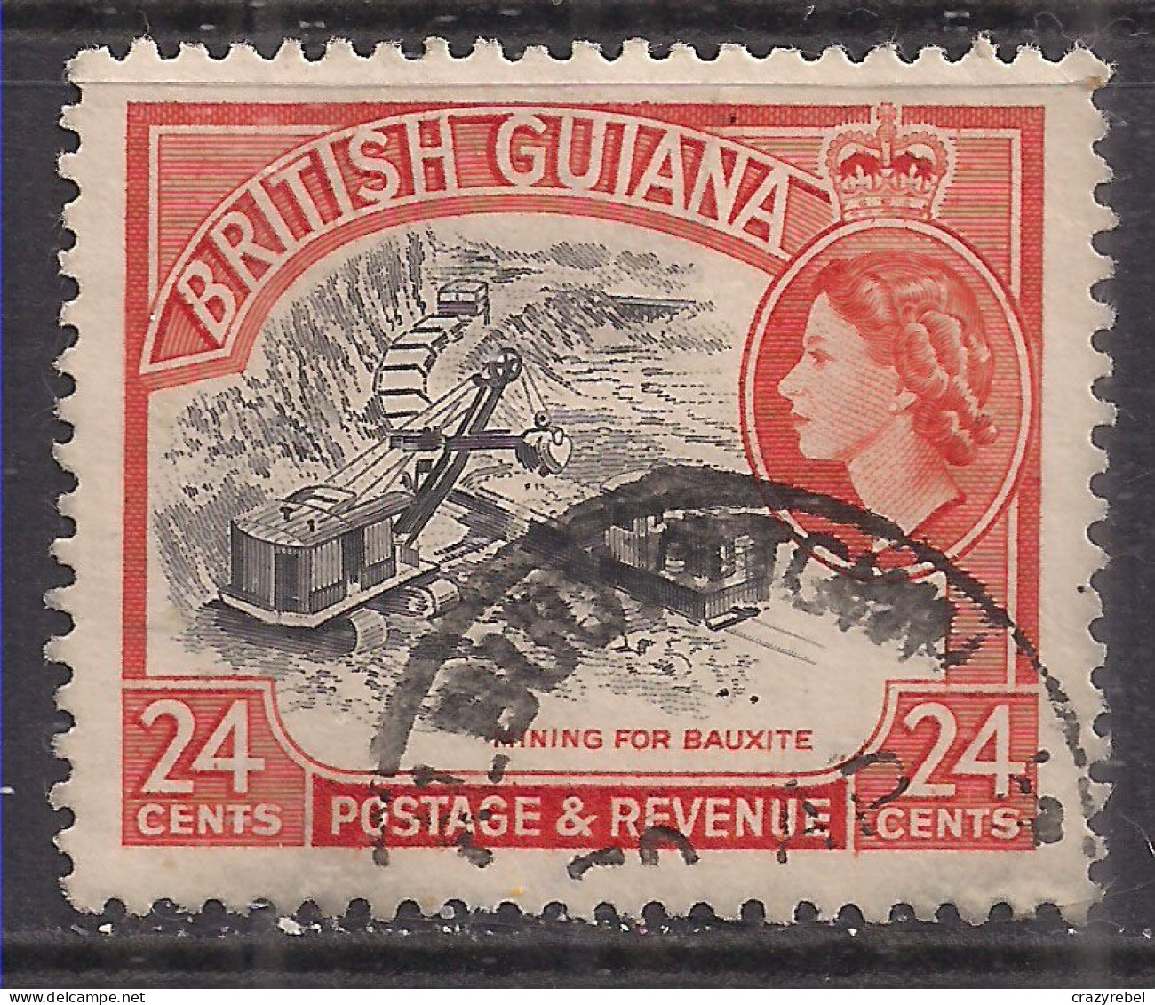 British Guiana 1954 - 63 QE2 24 Ct Mining Used SG 339 ( J250 ) - Bermuda