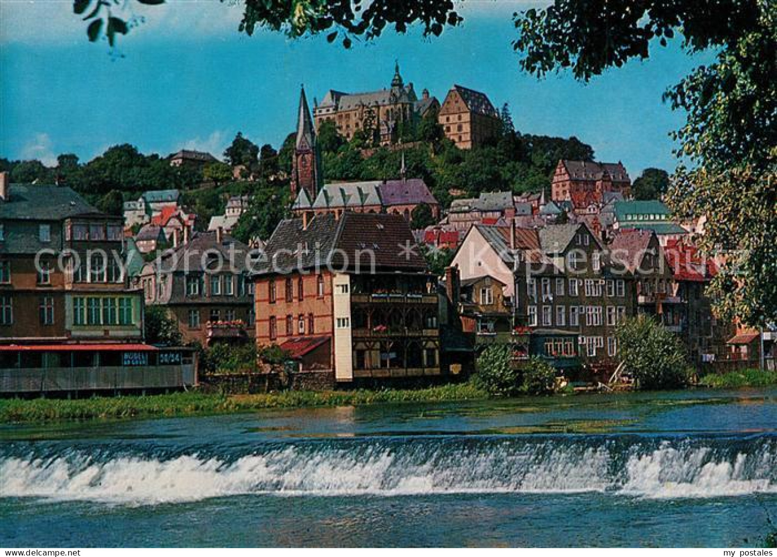 73248176 Marburg Lahn Lahn Wehr Altstadt Blick Zum Schloss Marburg Lahn - Marburg