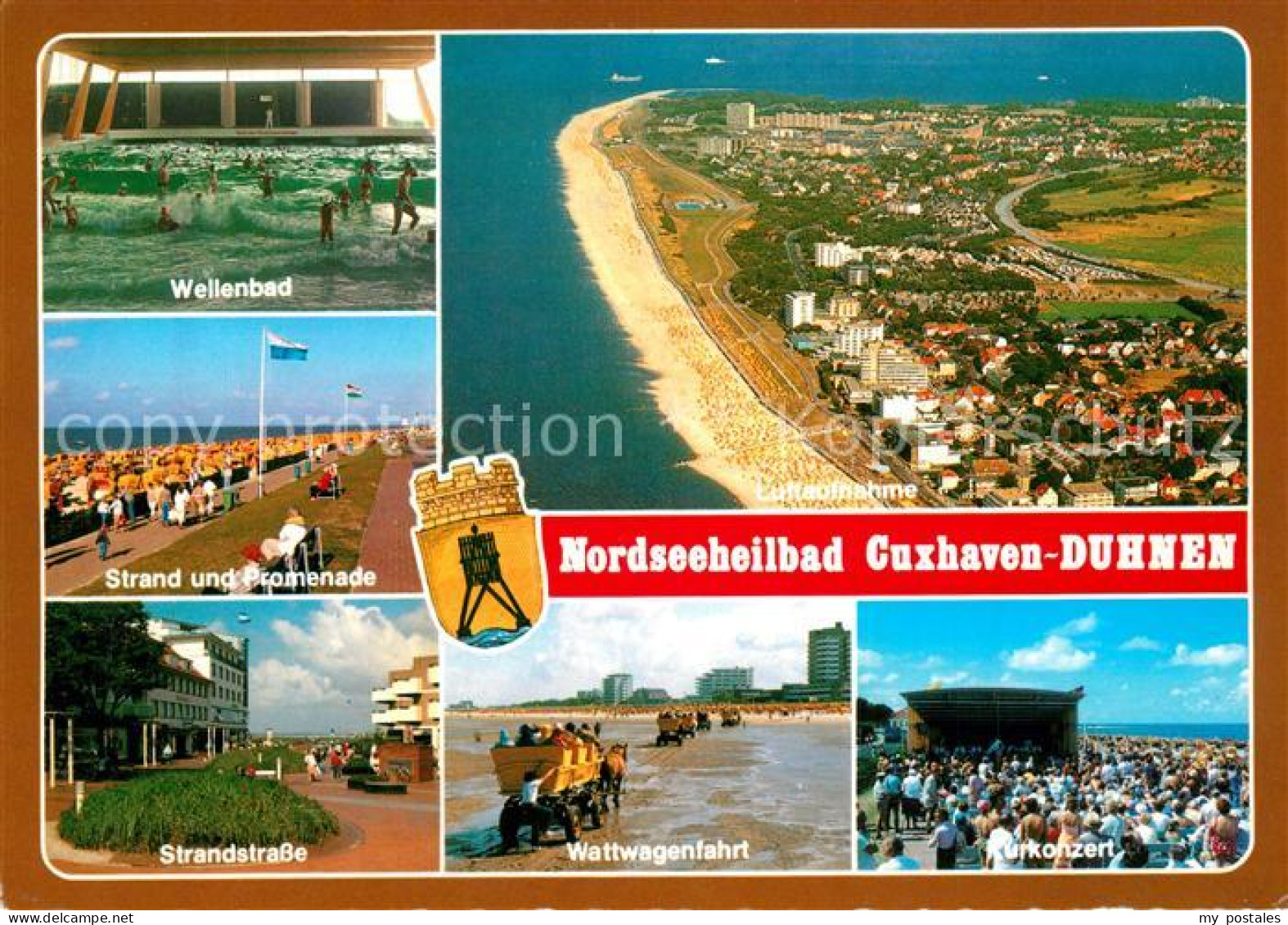 73248092 Duhnen Nordsee Fliegeraufnahme Wellenbad Strand Promenade Strandstrasse - Cuxhaven