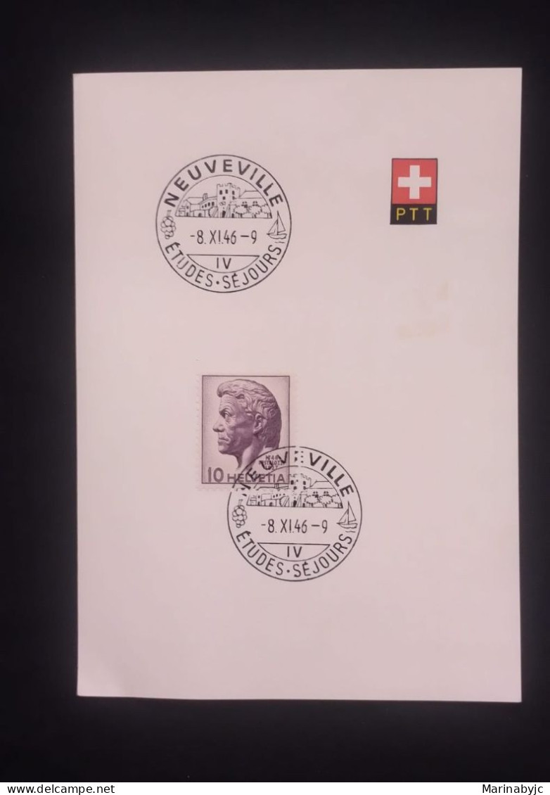 C) 1949 SWITZERLAND FDC SPECIAL COVER NEUVELLE. XF - Other & Unclassified