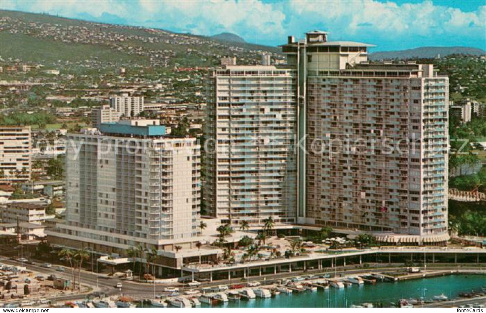 73766100 Waikiki_Honolulu_Hawaii Ilikai Hotel And The Yacht Harbor Air View - Sonstige & Ohne Zuordnung