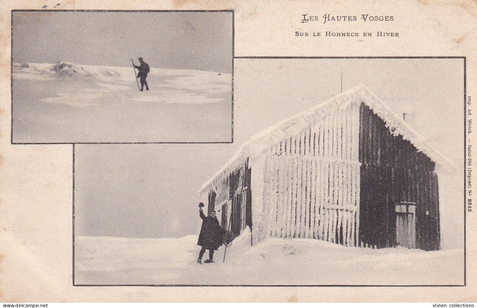 Les Hautes Vosges (88) Sur Le Honneck En Hiver - Ski - Circulée 1904 - Autres & Non Classés
