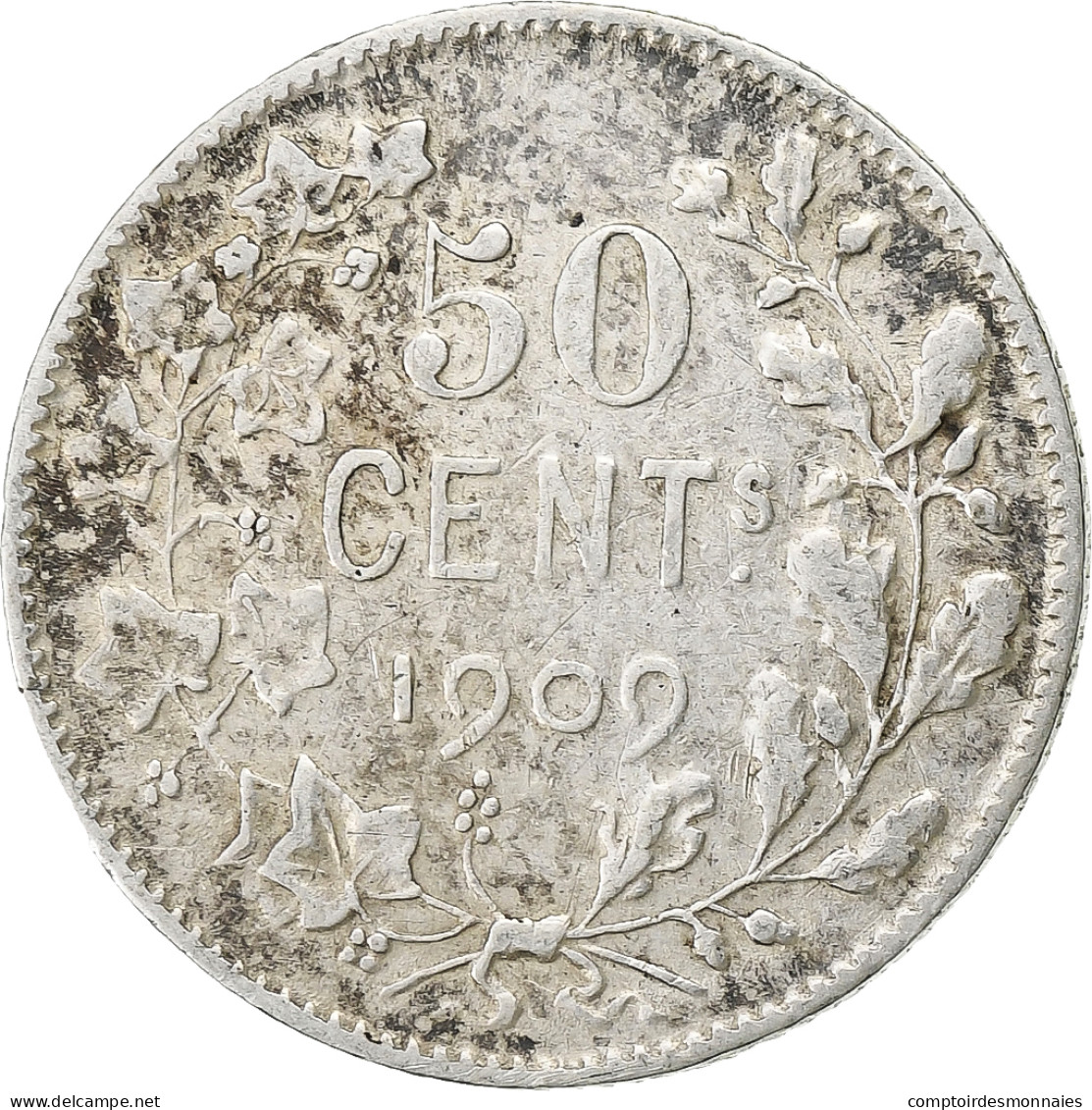 Belgique, Leopold II, 50 Centimes, 1909, Bruxelles, Argent, TB, KM:61.1 - 50 Cent