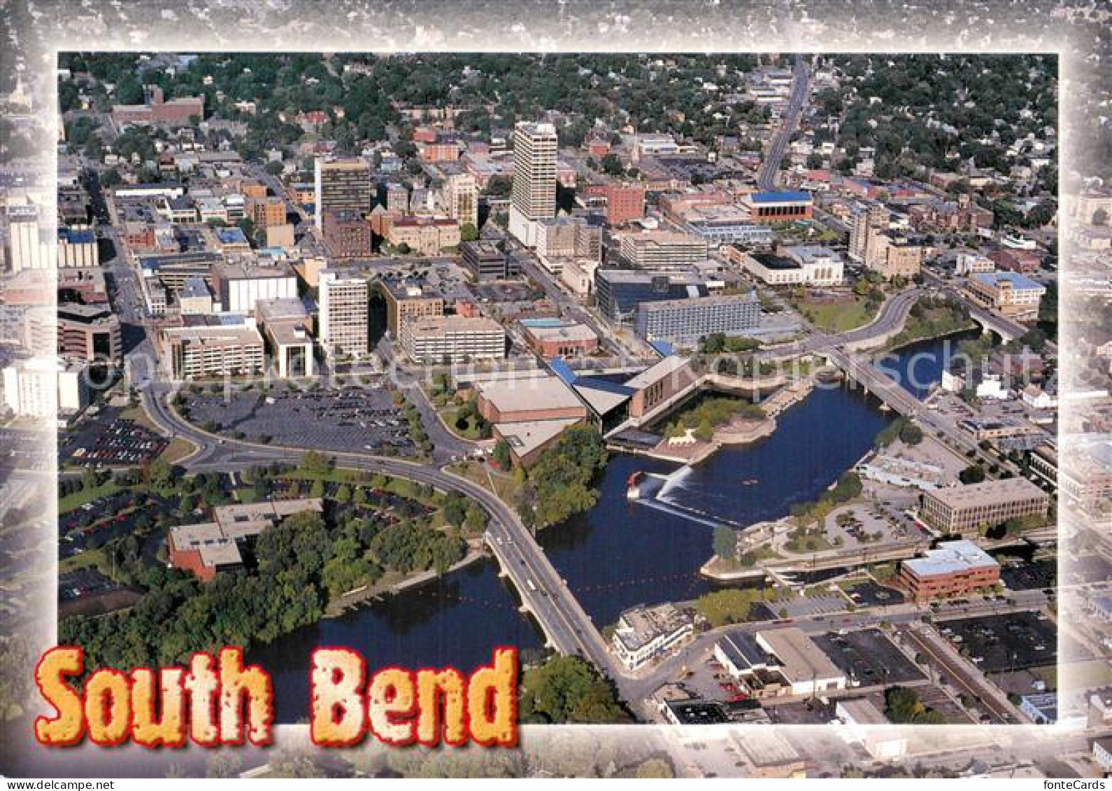 73743331 South_Bend_Indiana Downtown South Bend And St Joseph River Air View - Andere & Zonder Classificatie