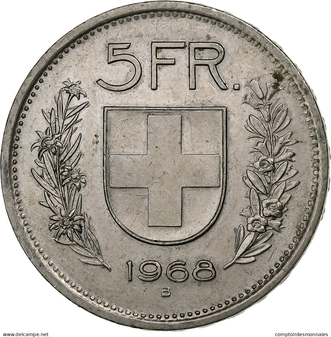 Suisse, Helvetia, 5 Francs, 1968, Bern, TTB, Cupro-nickel, KM:40a.1 - Otros & Sin Clasificación