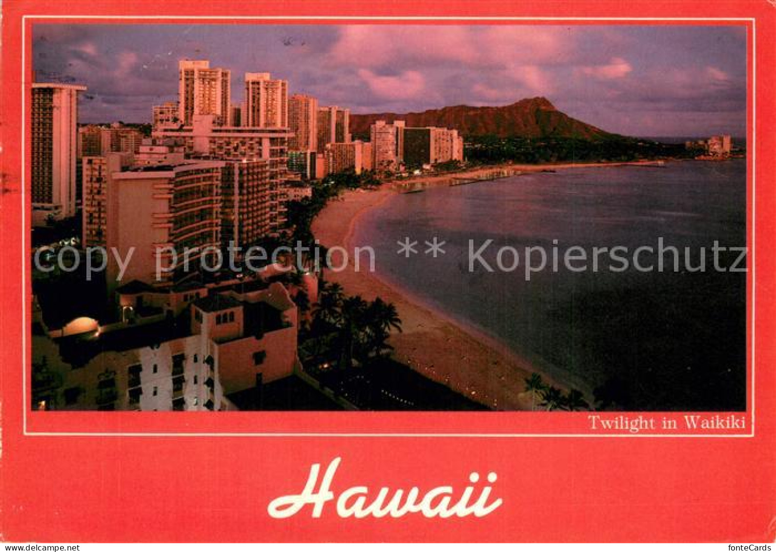 73732194 Waikiki Strand-Panorama Abendstimmung - Andere & Zonder Classificatie