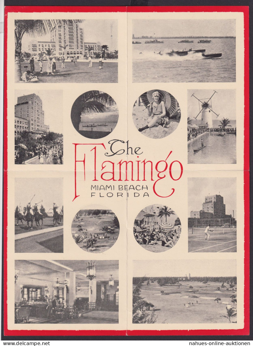 Ansichtskarte Faltprospekt Miami Bundesstaat Florida Hotel The Flamingo USA - Autres & Non Classés