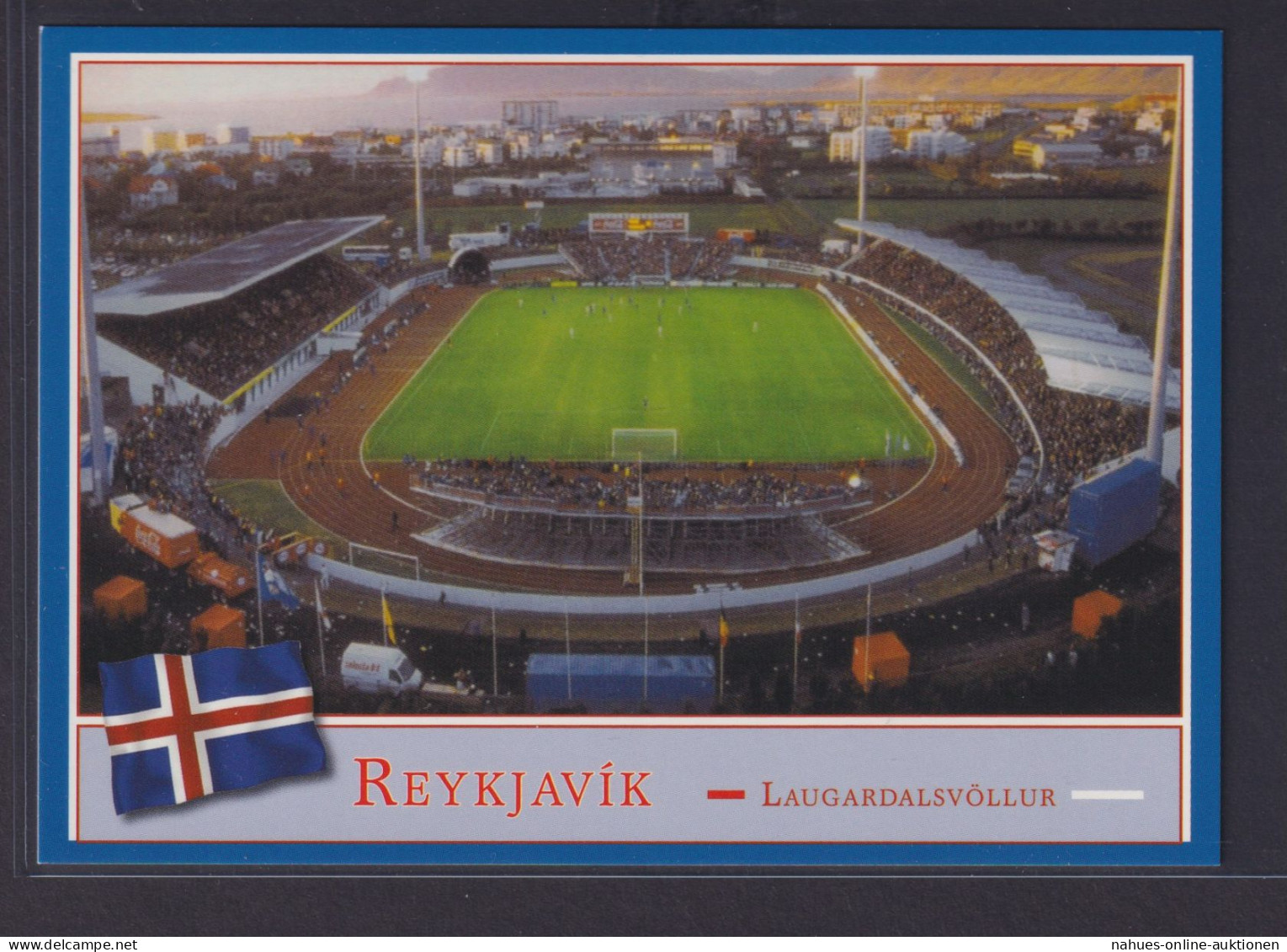 Ansichtskarte Fußballstadion Reykjavik Island Stadion Laugardalsvöllur - Autres & Non Classés