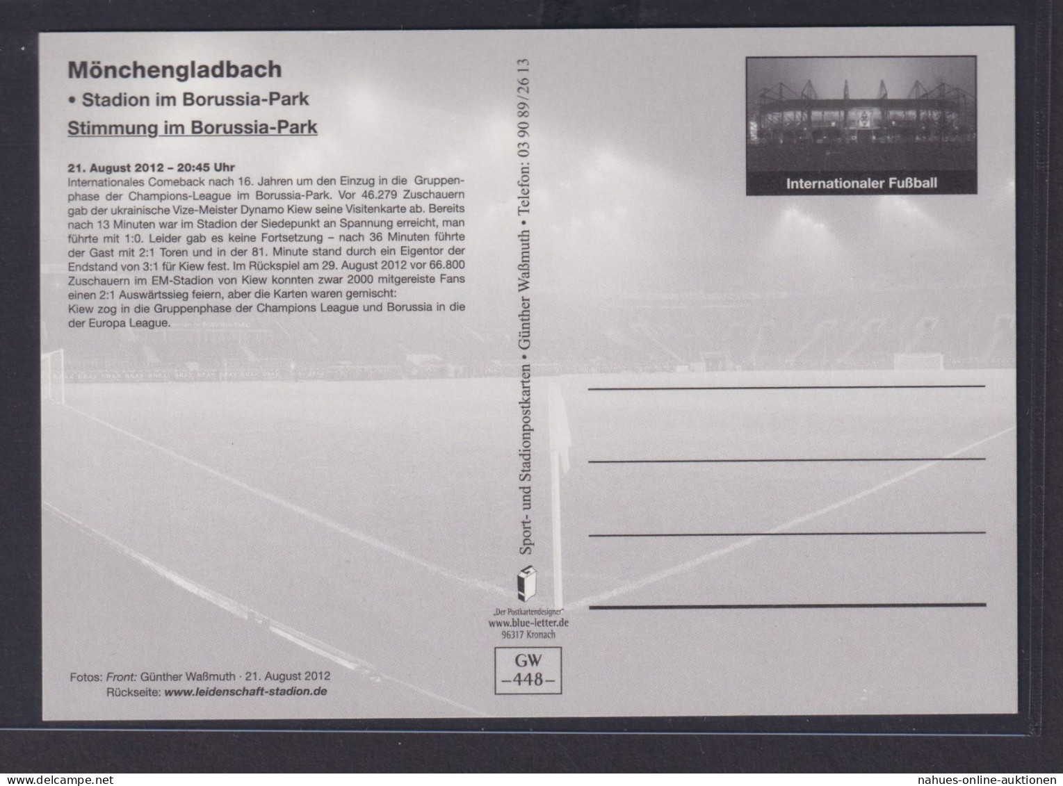 Ansichtskarte Fußballstadion Mönchengladbach Deutschland NRW Borussia Park - Other & Unclassified