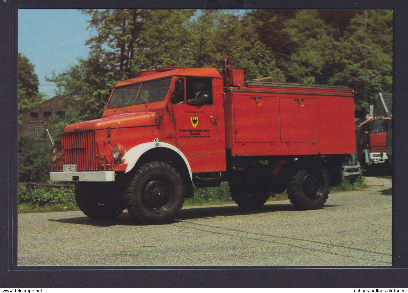 Ansichtskarte Tanklöschfahrzeug Borgward B 522 Freiwillige Feuerwehr Aachen - Autres & Non Classés