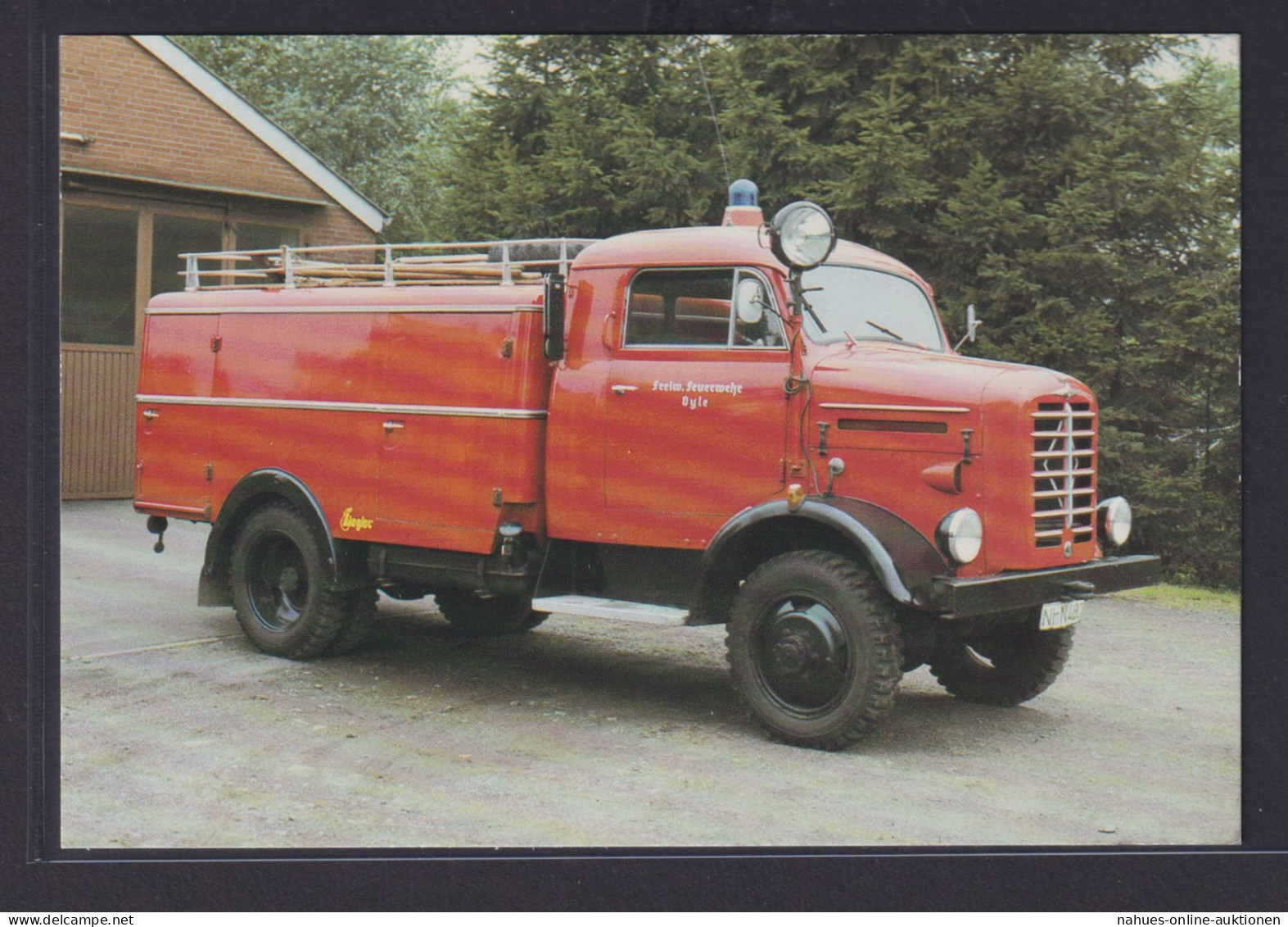 Ansichtskarte Tanklöschfahrzeug Borgward B 522 A-O Freiwillige Feuerwehr Oyle - Altri & Non Classificati