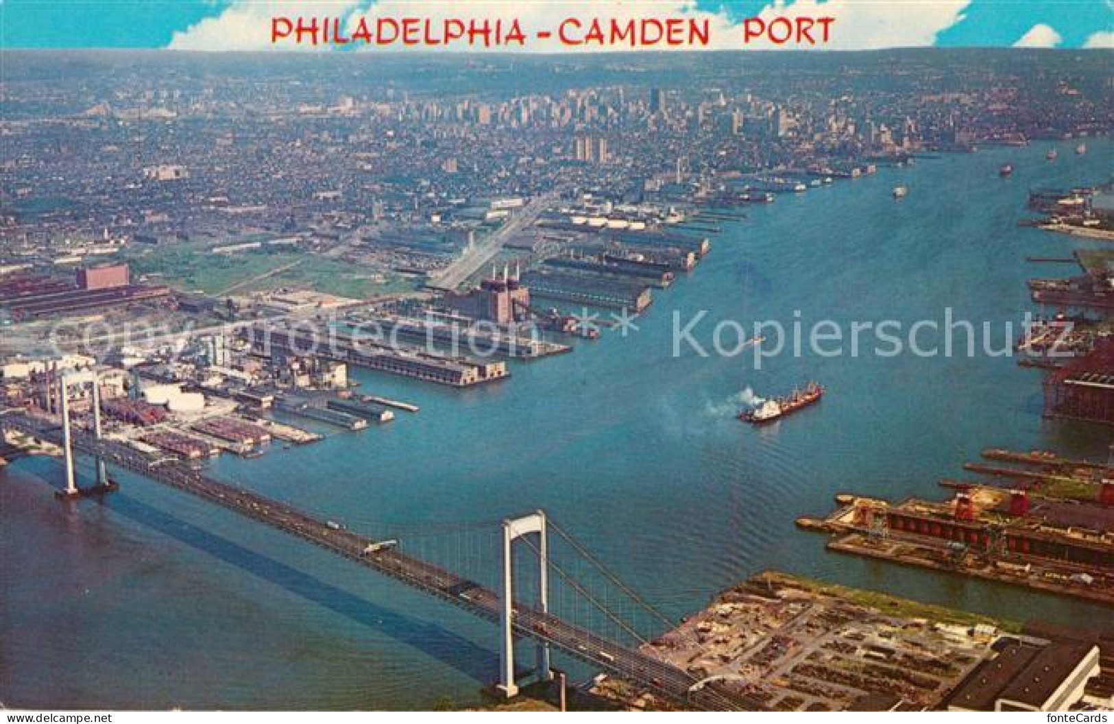 73212593 Philadelphia Pennsylvania Camden Port Delaware River Aerial View Philad - Other & Unclassified