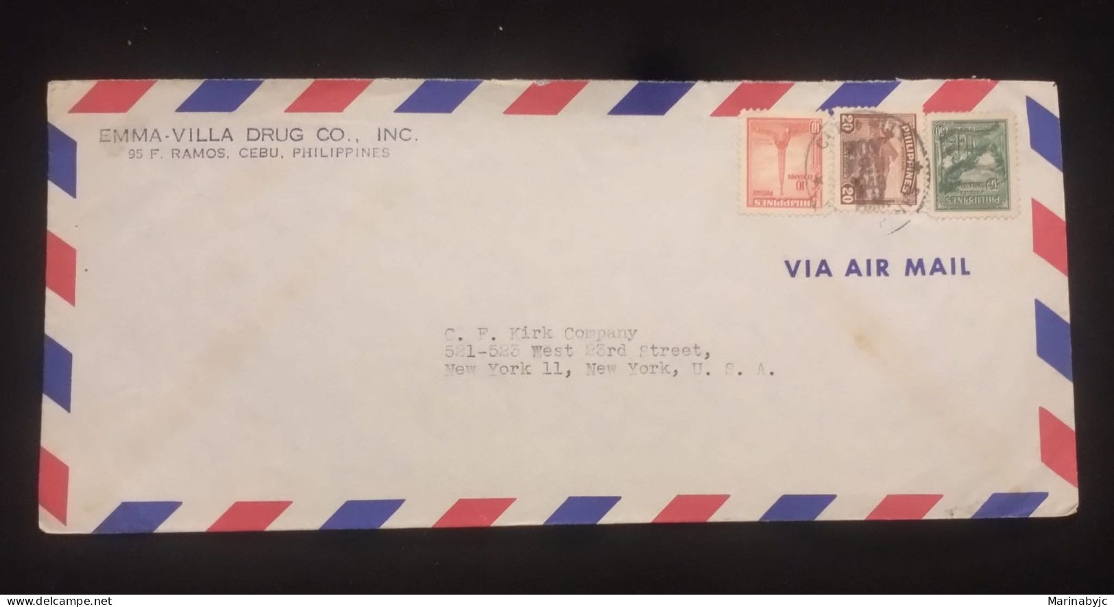 C) 1972 PHILIPPINES AIR MAIL, ENVELOPE SENT TO UNITED STATES MULTIPLE STAMPS.XF - Otros & Sin Clasificación