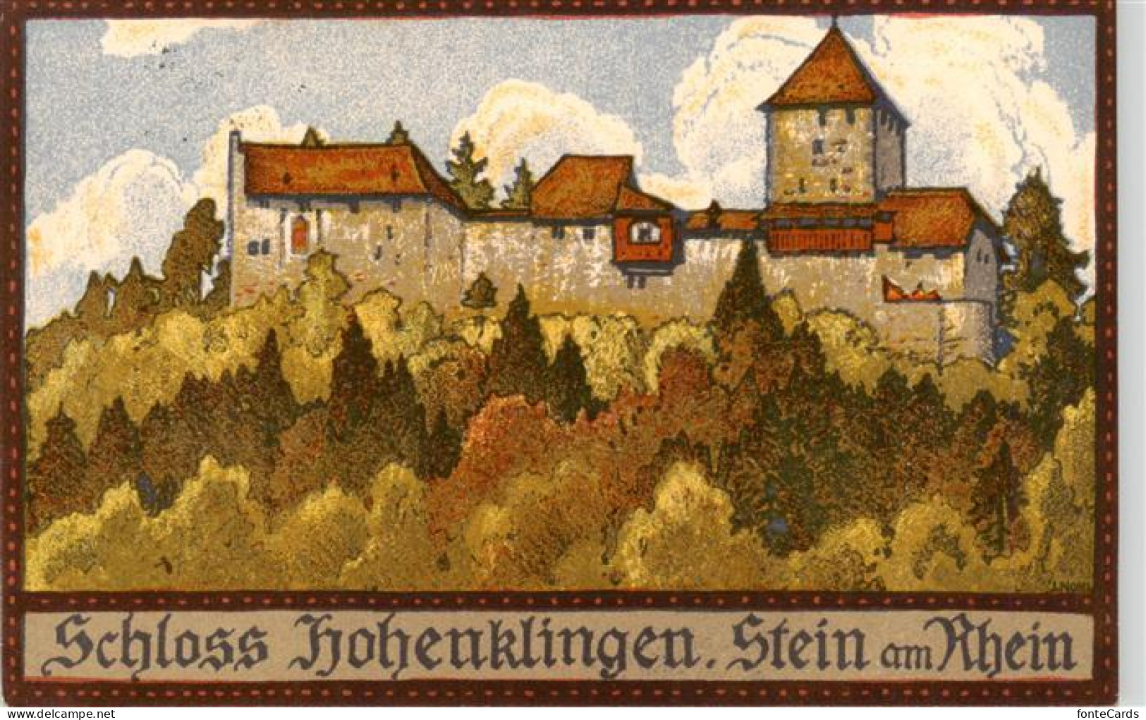 13908476 Stein_Rhein_SH Schloss Hohenklingen Steinzeichnung - Otros & Sin Clasificación
