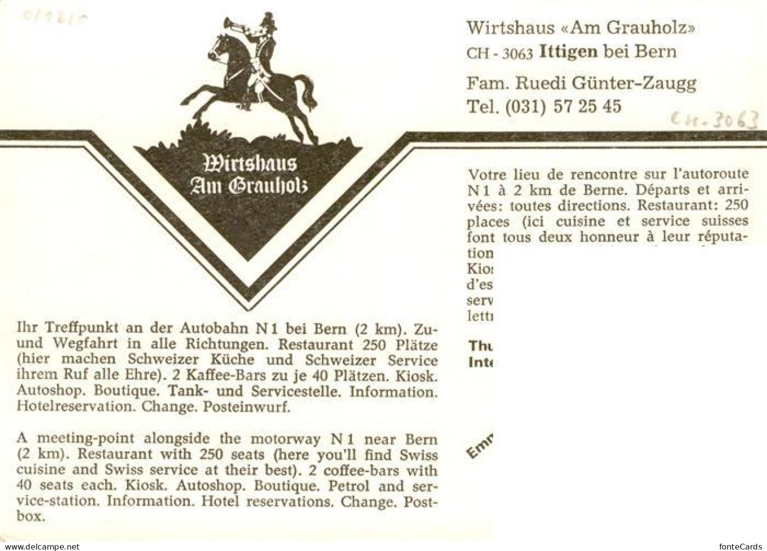 13896166 Ittigen BE Fliegeraufnahme Wirtshaus Am Grauholz Gastraum Restaurant  - Other & Unclassified