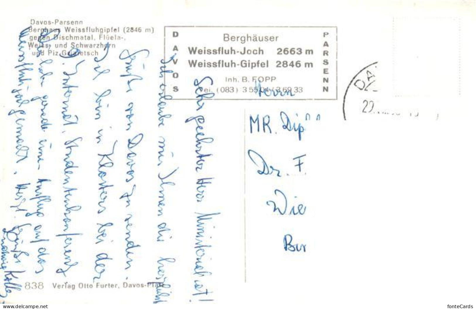 13881116 Parsenn Davos GR Berghaus Weissfluhgipfel Bischmatal Flueela Weiss Und  - Otros & Sin Clasificación