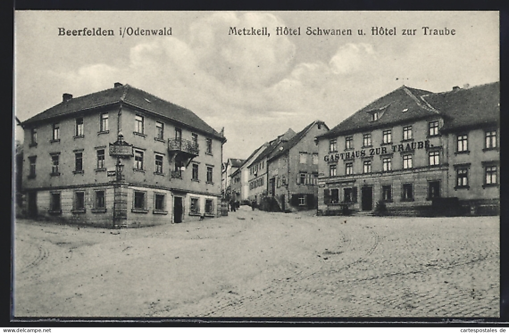 AK Beerfelden / Odenwald, Hotel Schwanen & Hotel Zur Traube  - Odenwald