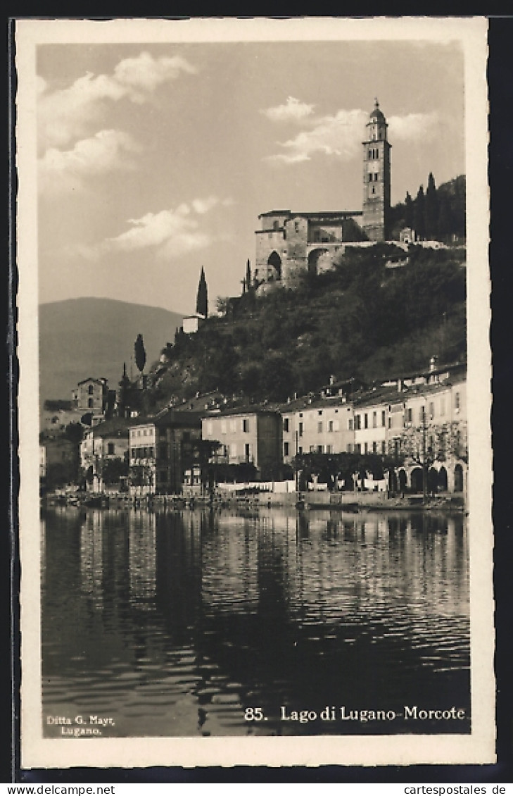 AK Morcote, Lago Di Lugano, Ortsansicht Mit Feste  - Morcote