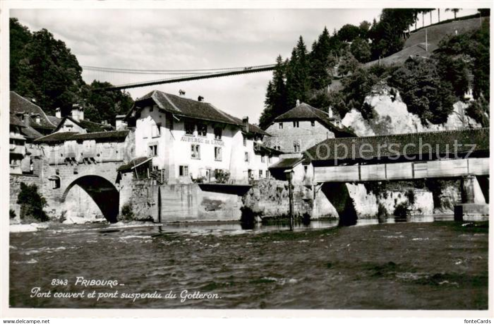 13815746 Fribourg FR Pont Couvert Et Pont Suspendu Du Gotteron Fribourg FR - Other & Unclassified