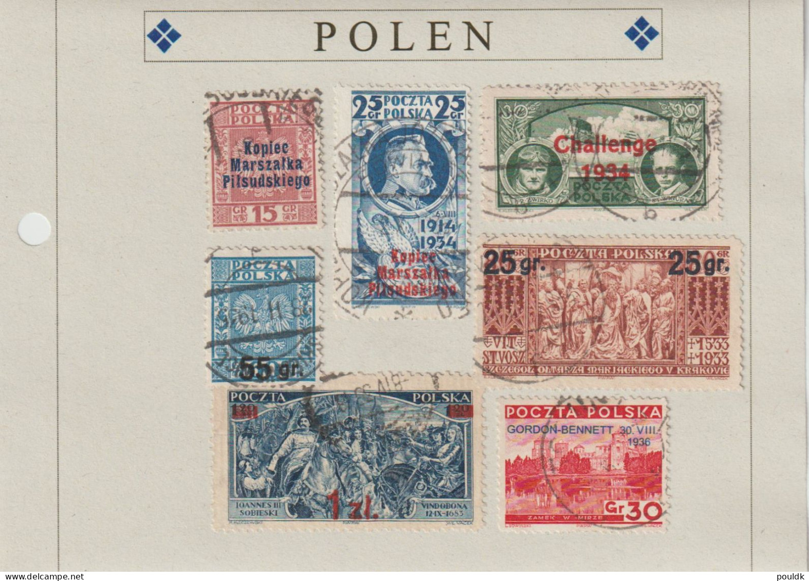 Different Overprinted/surcharged Early Polish Used Stamps. Postal Weight 0,04 Kg. Please Read Sales Conditions Under Ima - Usados