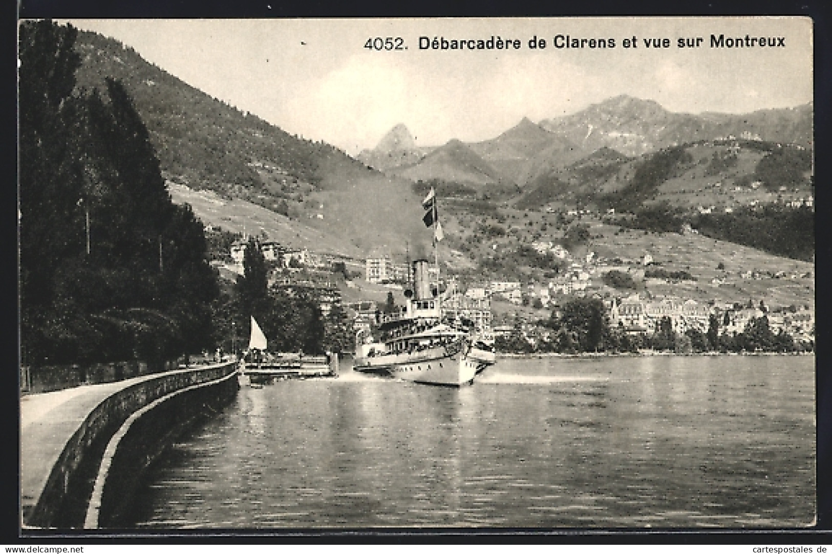 AK Clarens, Débarcadère Et Vue Sur Montreux  - Montreux