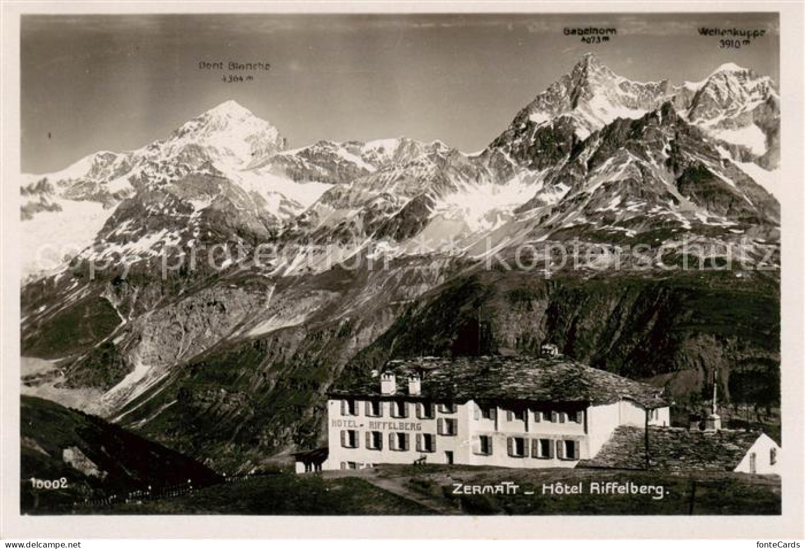 13794466 Zermatt VS Hotel Riffelberg M. Gabelhorn U. Dent-Blanche Zermatt VS - Andere & Zonder Classificatie