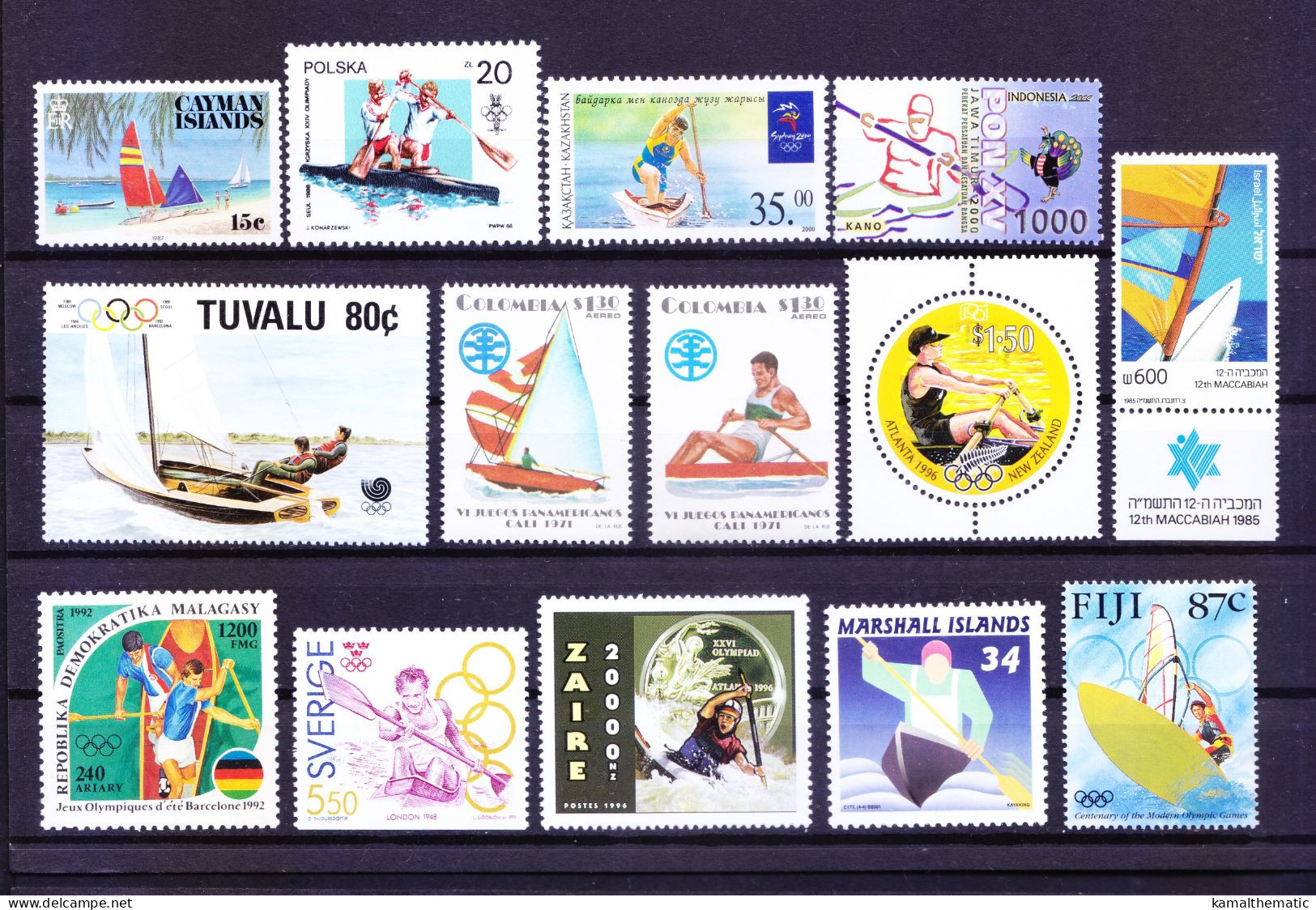 Kayaking, Surfing, All Different 38 Water Sport MNH Stamps, Olympics Lot - Remo