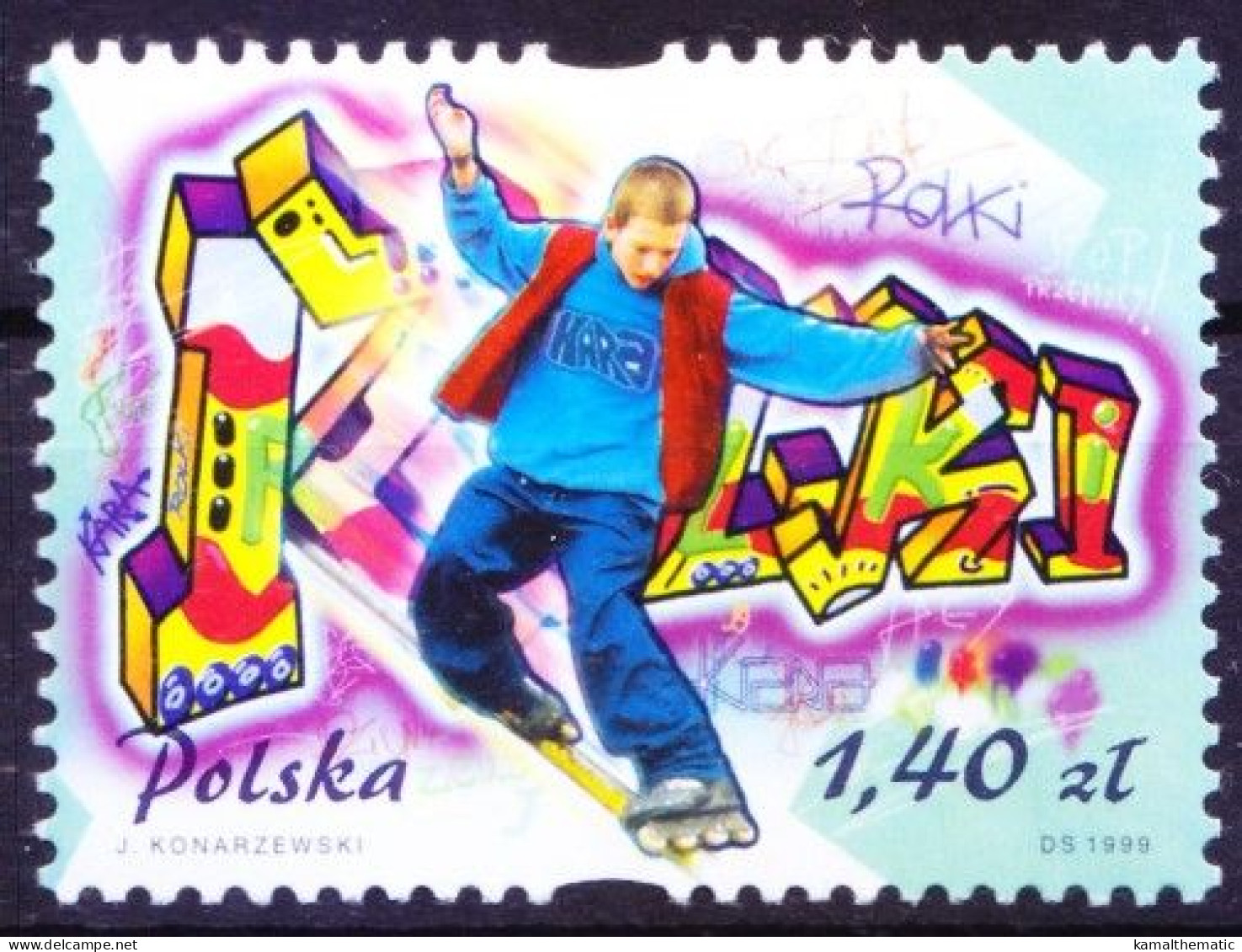 Poland 1999 MNH, Roller Blading, Fun Sports - Skateboard