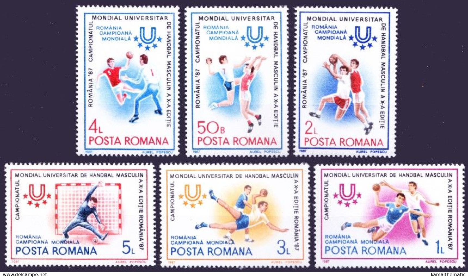 Romania 1987 MNH 6v, Students Handball World Championship, Sports - Handball