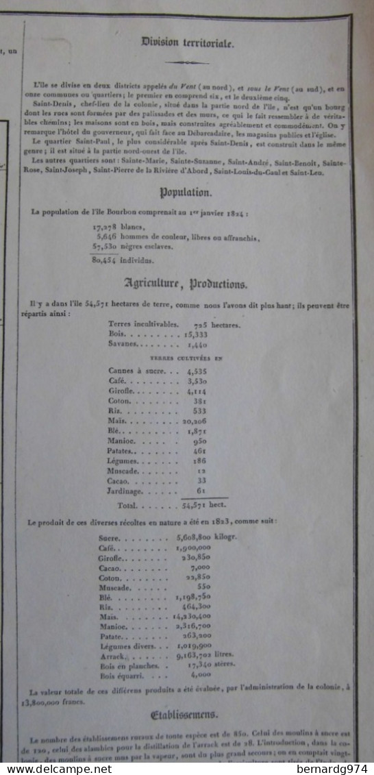 Réunion : Grande Carte En Couleur De 1826  Par Alexandre Baudouin - Landkarten