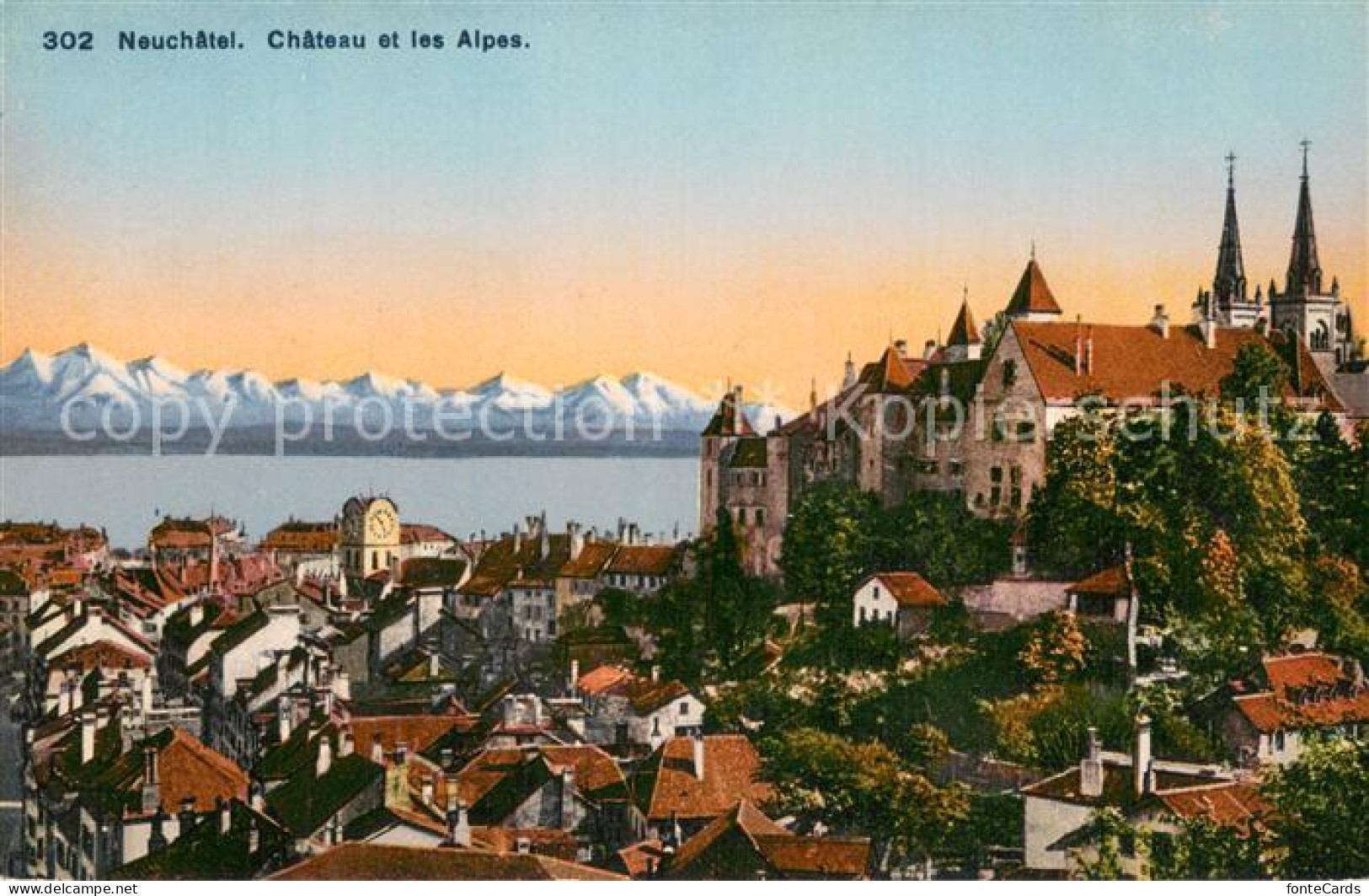 13738596 Neuchatel NE Chateau Et Les Alpes Neuchatel NE - Otros & Sin Clasificación