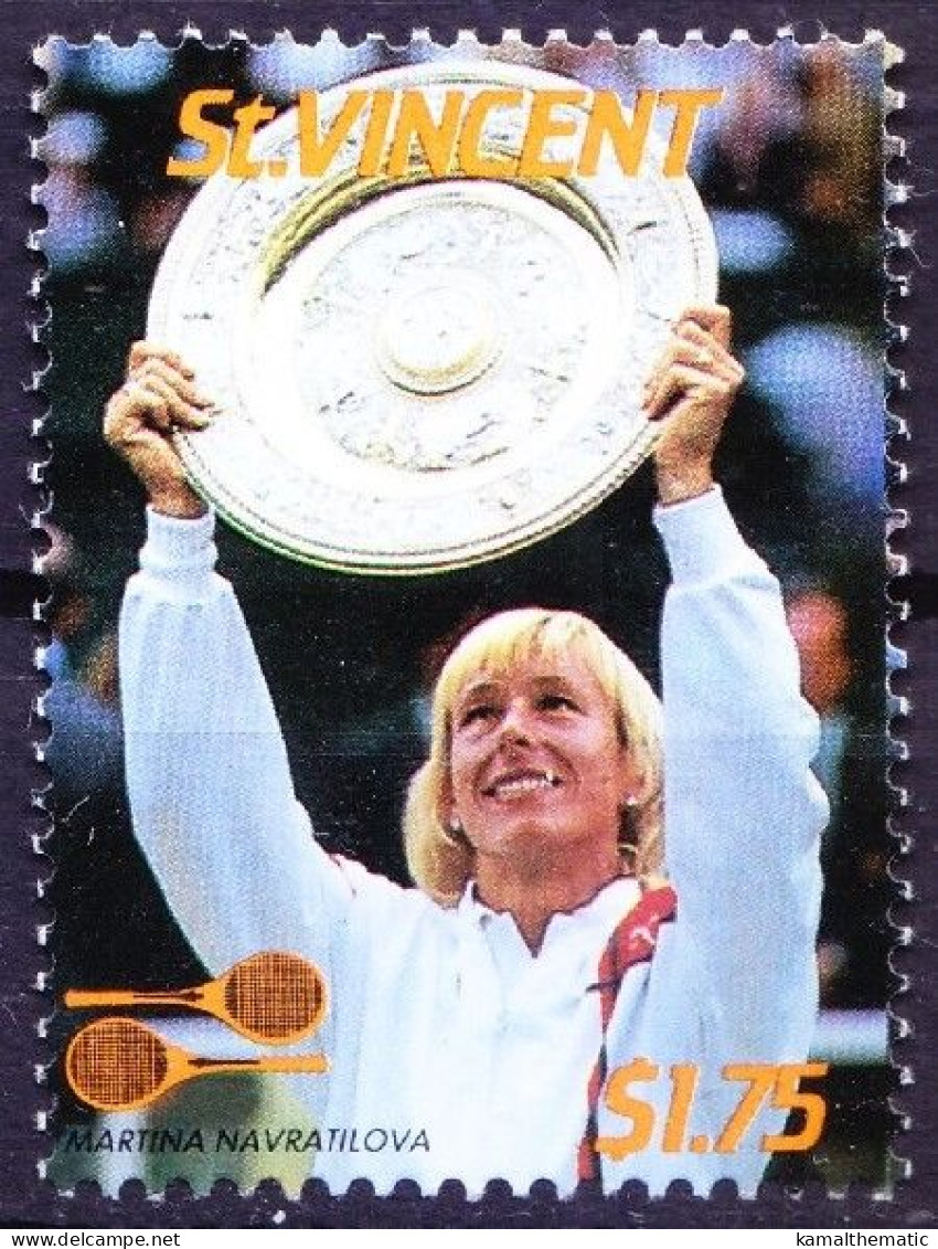 St. Vincent 1987 MNH, Martina Navratilova, Int. Lawn Tennis Players, Sports - Tennis